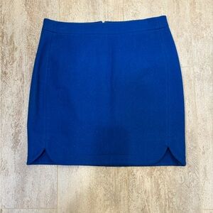 J. Crew Royal Blue Wool Mini Skirt